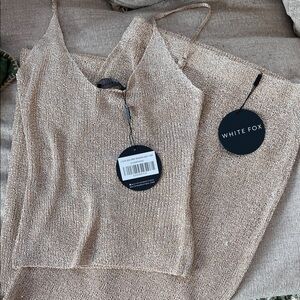 White Fox Boutique Gold Skirt Set